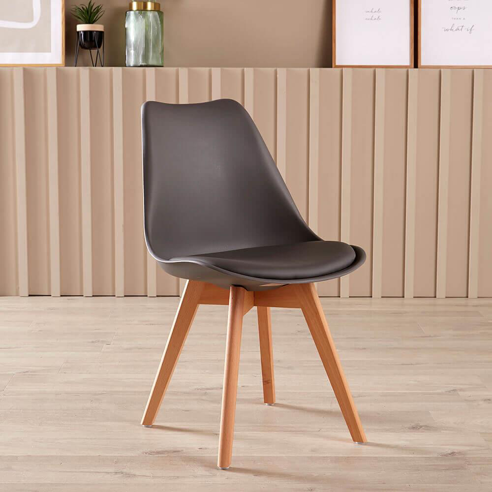 Home Source Braga 4 Seater White Dining Table with Grey Lisbon Chairs Image 5