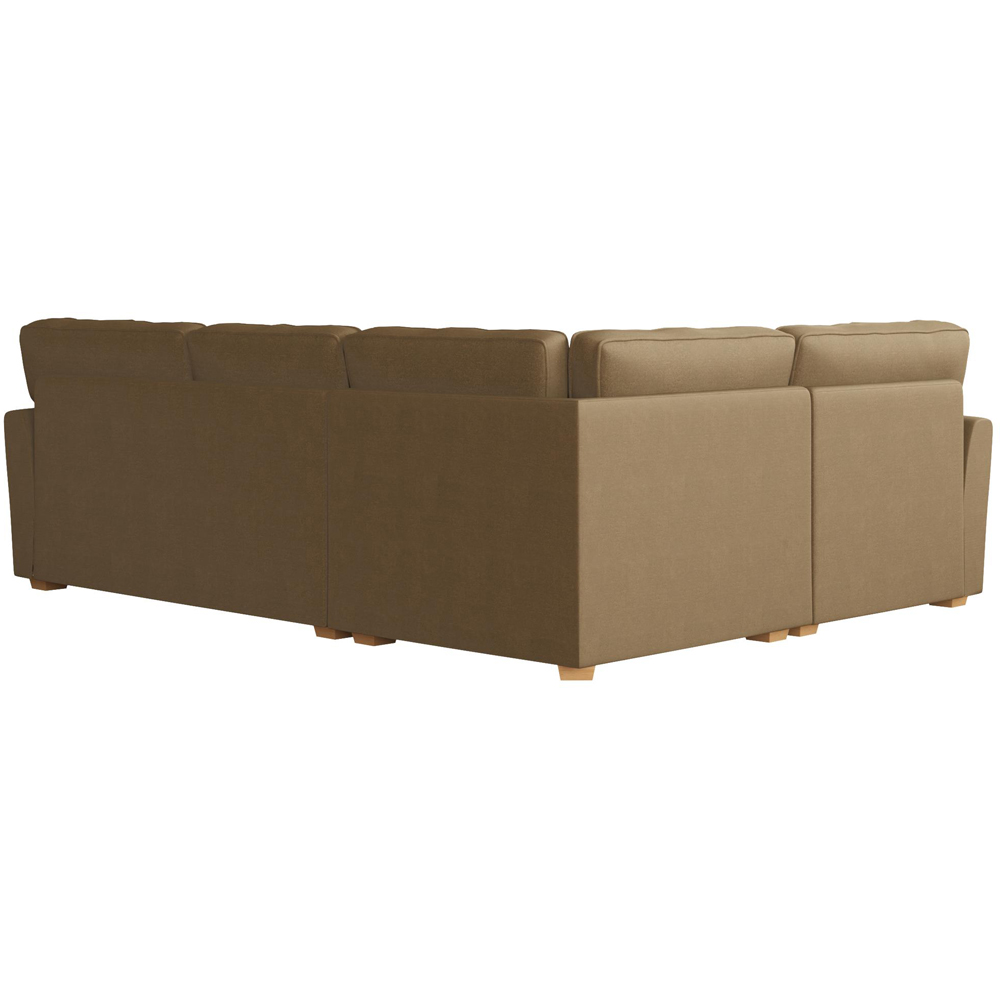 Wendleberry 3 Seater Mink Plush Velvet Fixed Back Left Hand Corner Sofa Image 4