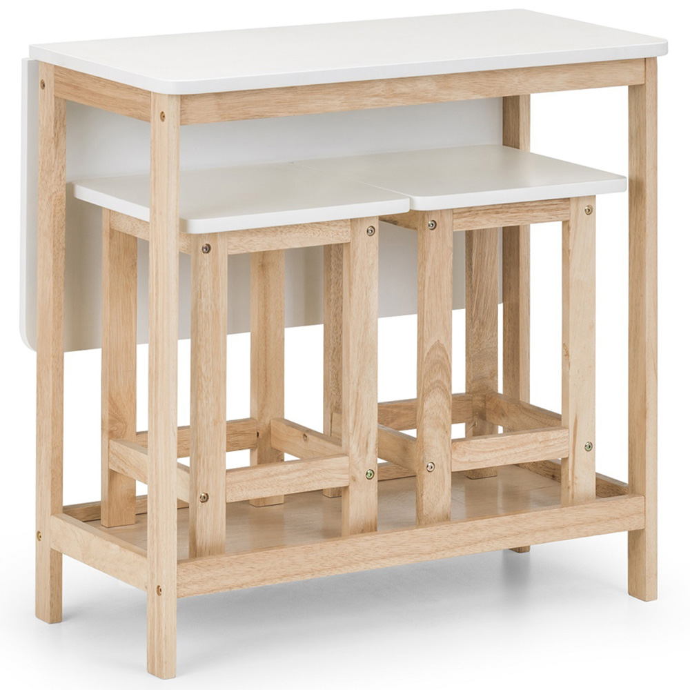 Julian Bowen Bergen 2 Seater Foldable Bar Set White and Natural Image 4