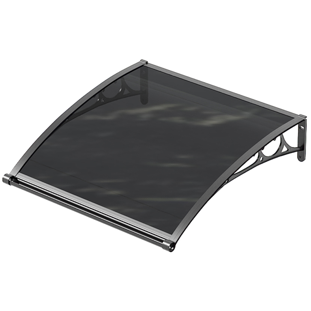Living and Home Dark Grey Curved Door and Window Canopy 1.0 x 1.0m Image 2