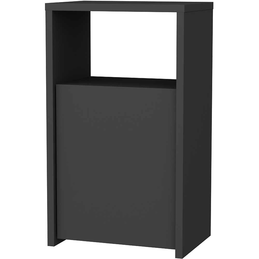 Decorotika Carlin Single Door Single Shelf Anthracite Bedside Table Image 2