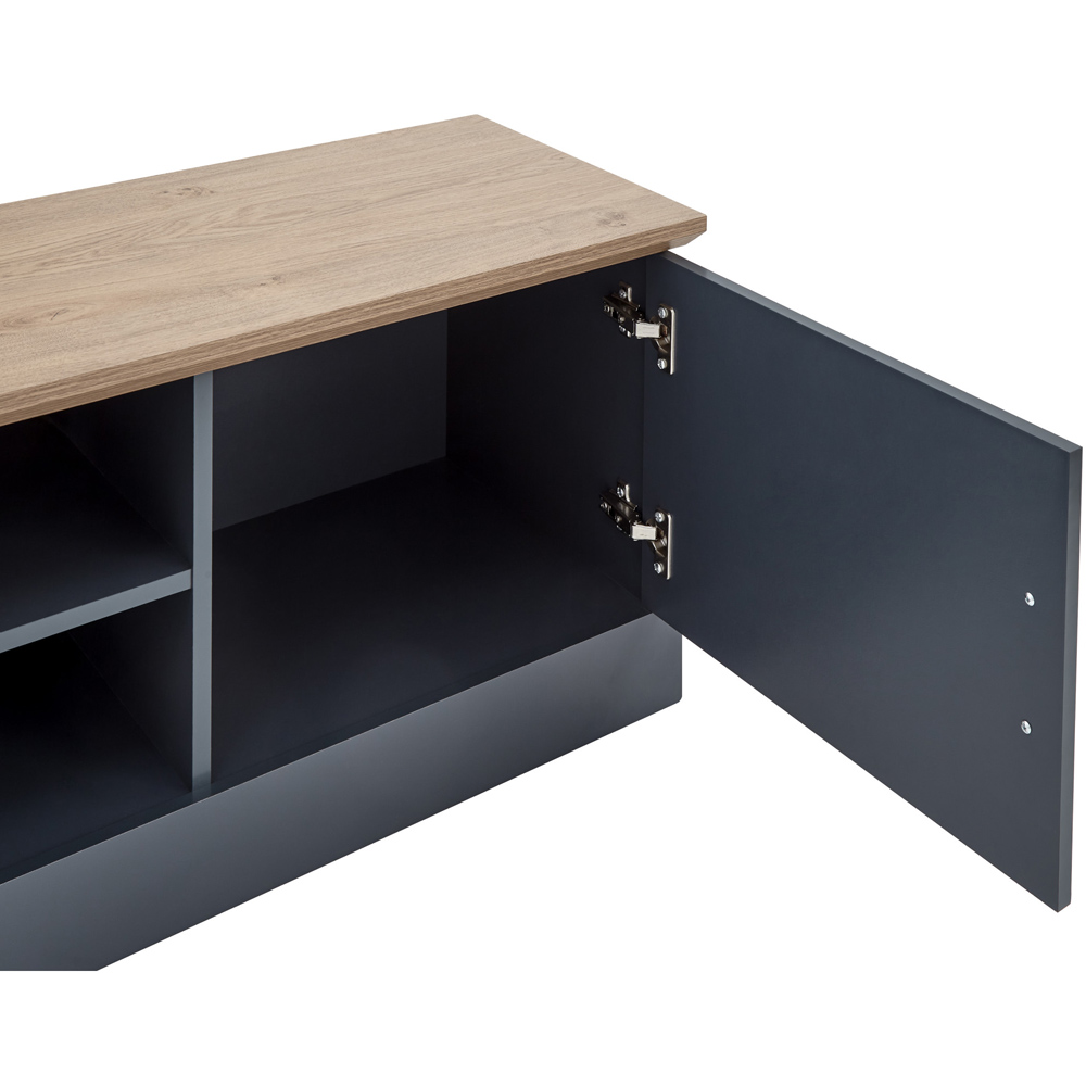 GFW Kendal 2 Door 2 Shelf Slate Blue Large TV Unit Image 7