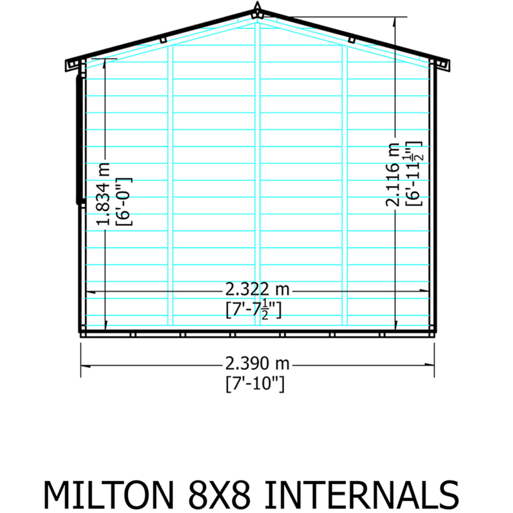 Shire Milton 8 x 8ft Double Door Shiplap Apex Summerhouse Image 8