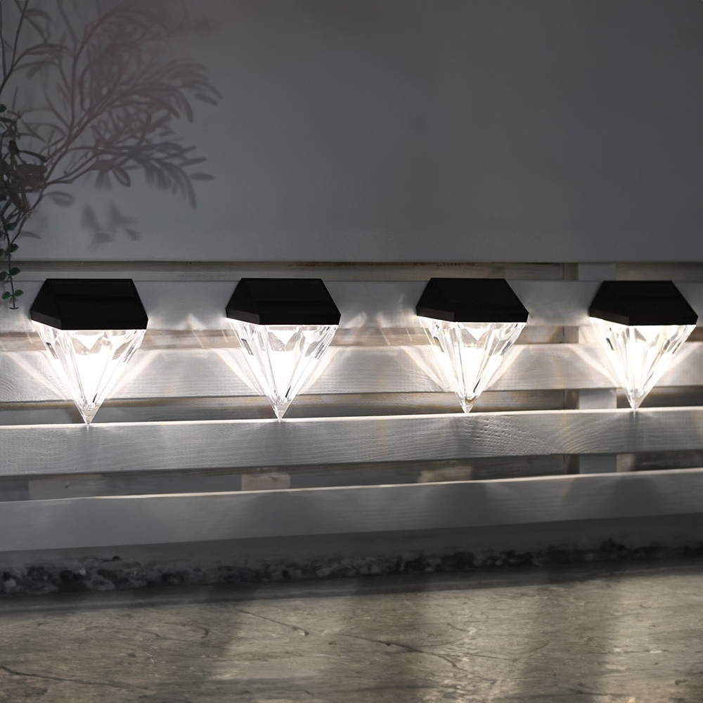 Solar Diamond Wall Lights - Black Image 4