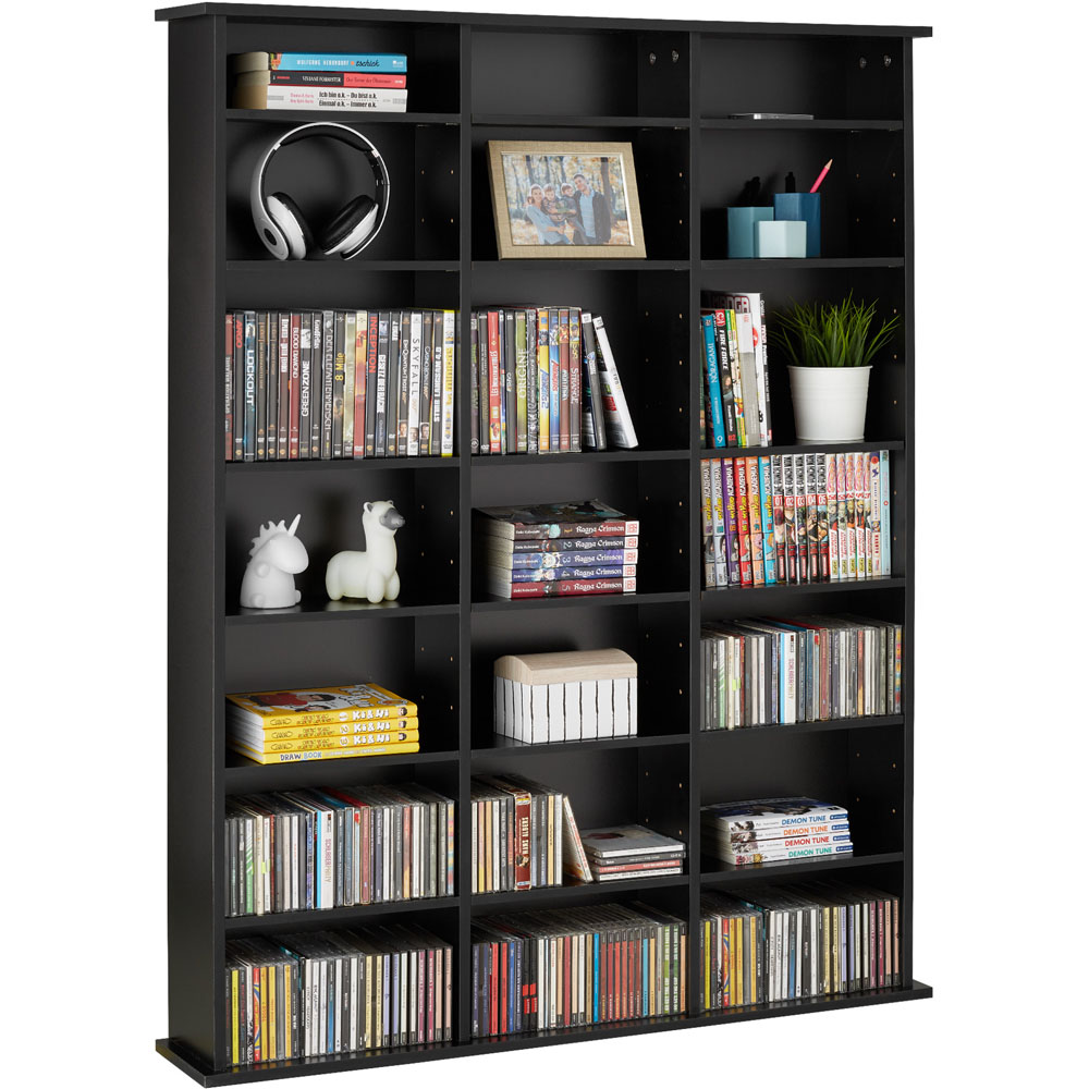 tectake Stevie 21 Compartment Black Storage Unit with Adjustable Shelves Image 3