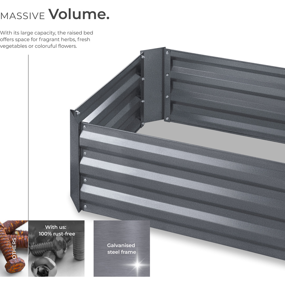 tectake Valeriana 60 x 80cm Galvanised Steel Raised Garden Bed Image 3