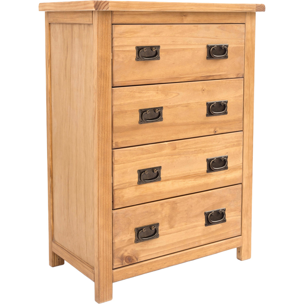 Cabinet Bits Lugo 4 Drawer Antique Wax Brass Drop Handle Chest of Drawers Image 3