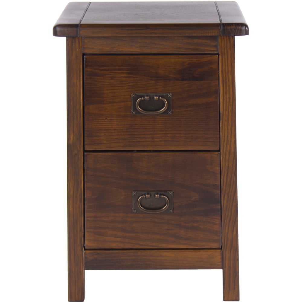 Boston 2 Drawer Dark Lacquer Petite Bedside Table Image 5