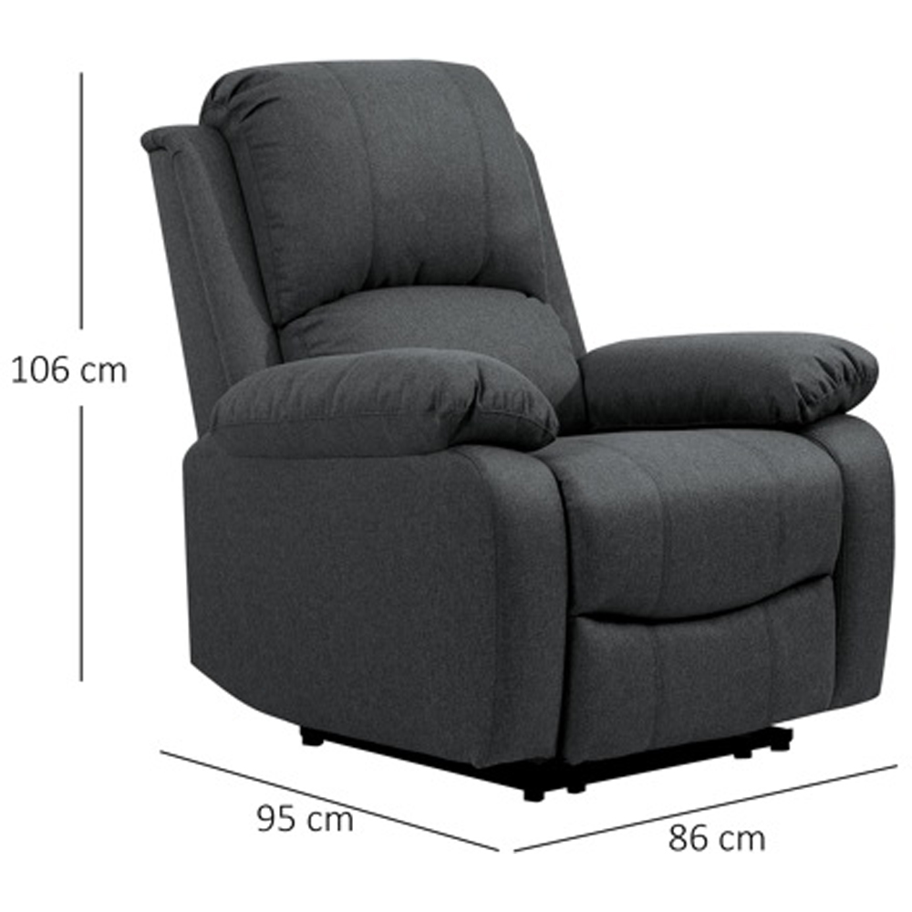 Comfy Living Dark Grey Linen Electric Recliner Chair Image 8