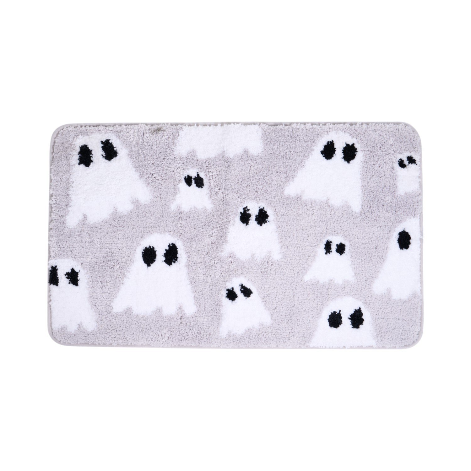 Grey Ghost Bath Mat Grey and White Image 1