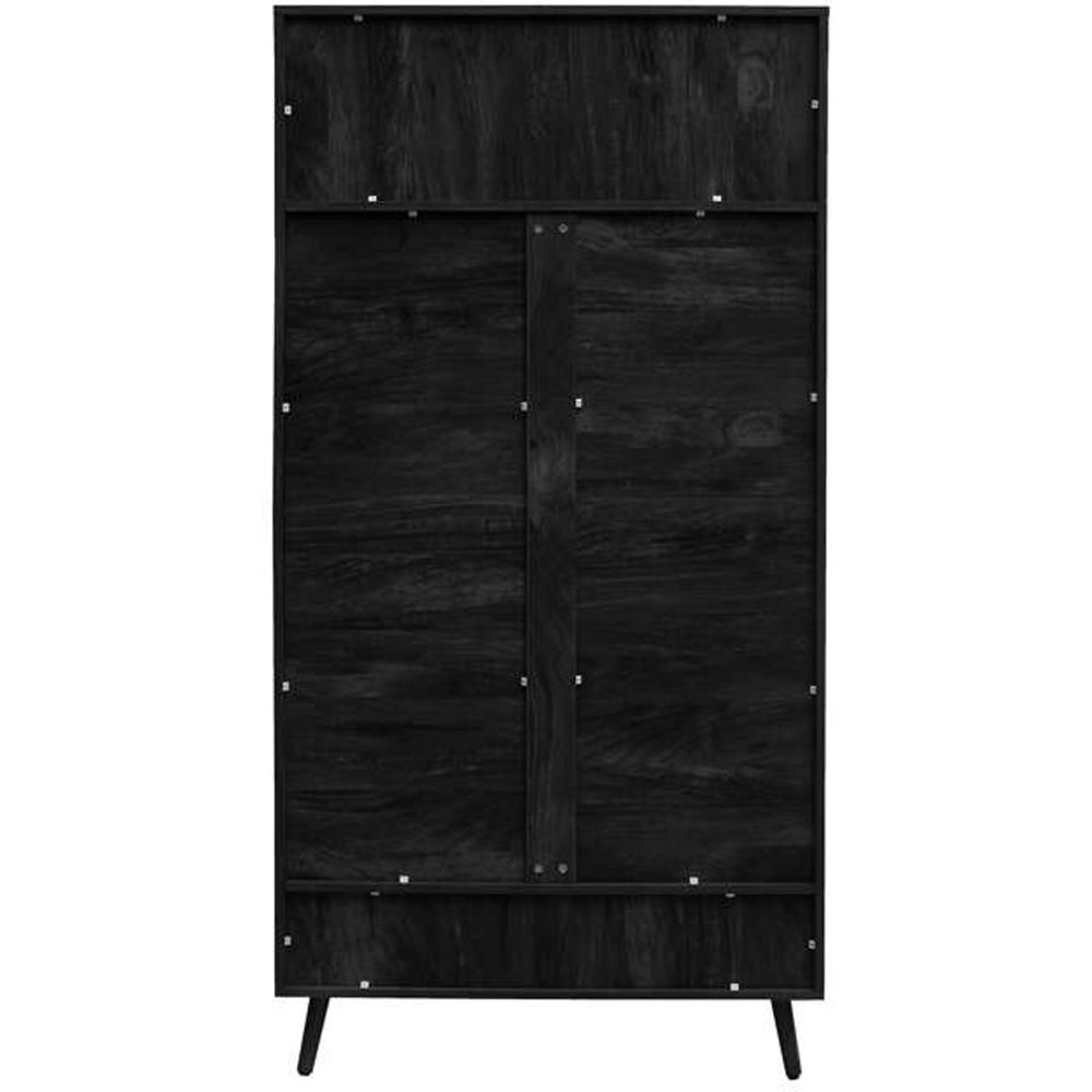 Birlea Noah 2 Door Single Drawer Black Rattan Wardrobe Image 5