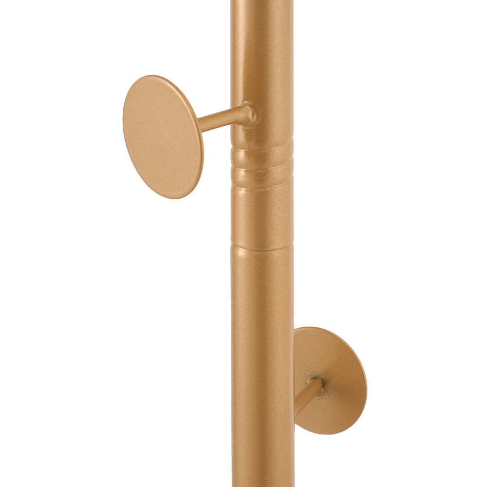 Living and Home Gold Minimalist Coat Stand with 8 Hooks and Marble Base Image 5