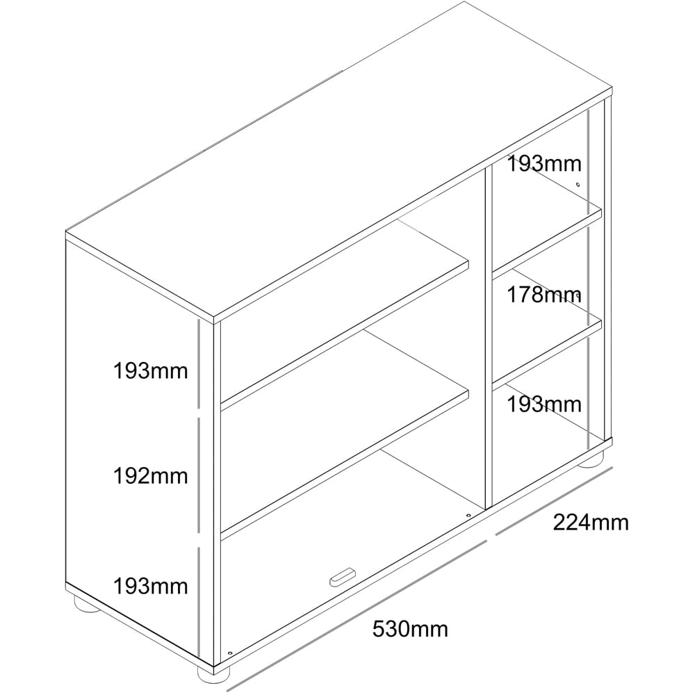 GFW Bideford Grey Oak Shoe Cabinet with Open Storage Image 9