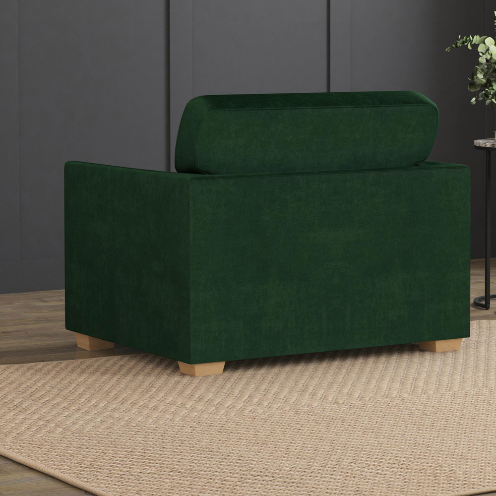 Modo Forest Green Plush Velvet Fixed Back Armchair Image 8