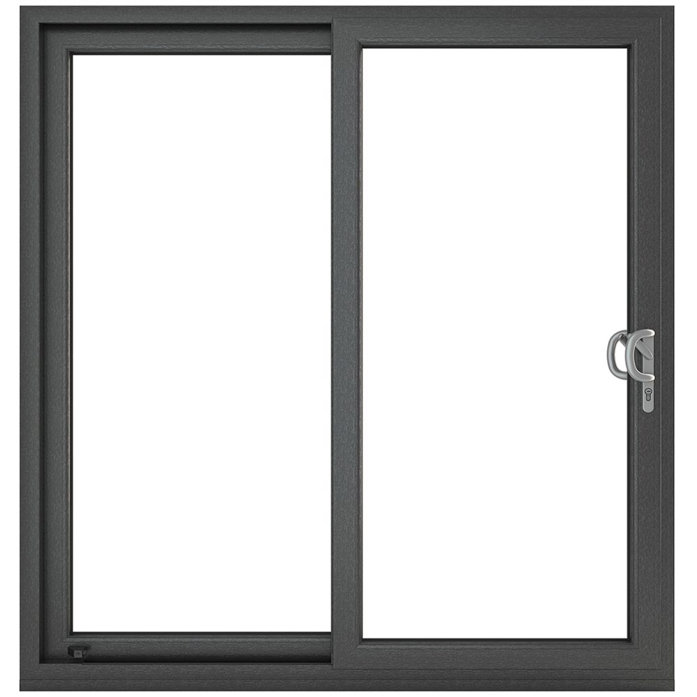 Crystal uPVC Sliding Patio Right to Left Grey White Clear Glass 2090x2090mm Image 1