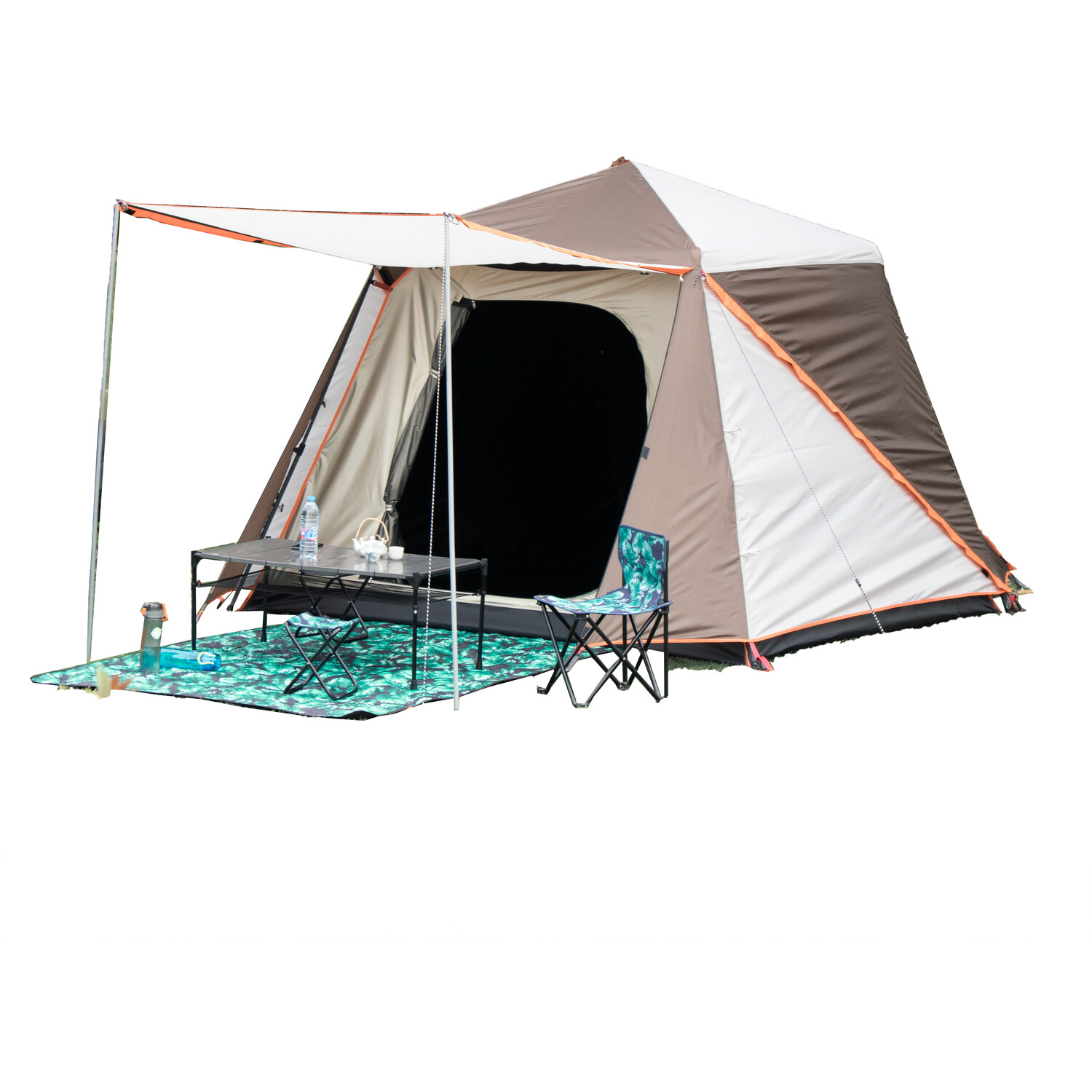 Active Sport 3 to 4 Person Tent - White and Grey Image 4