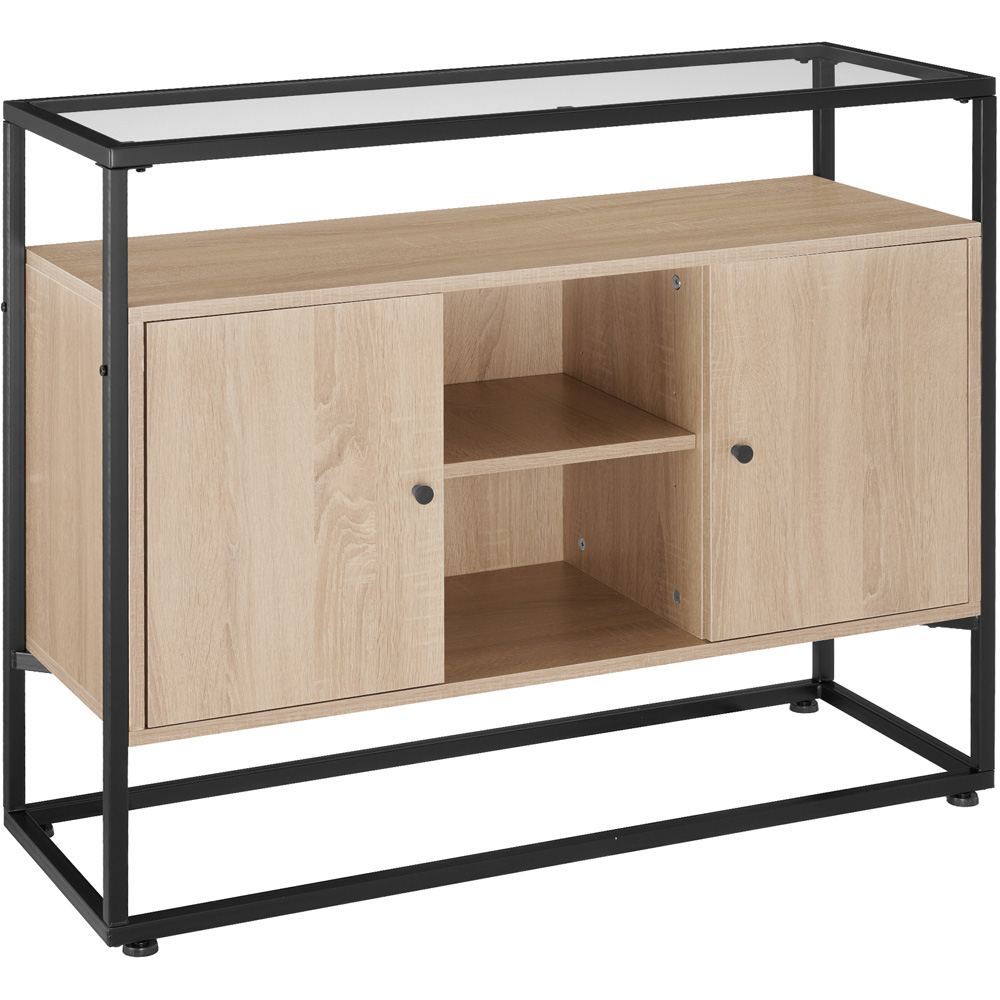 tectake Oldham 2 Compartment Light Wood Sideboard Image 2