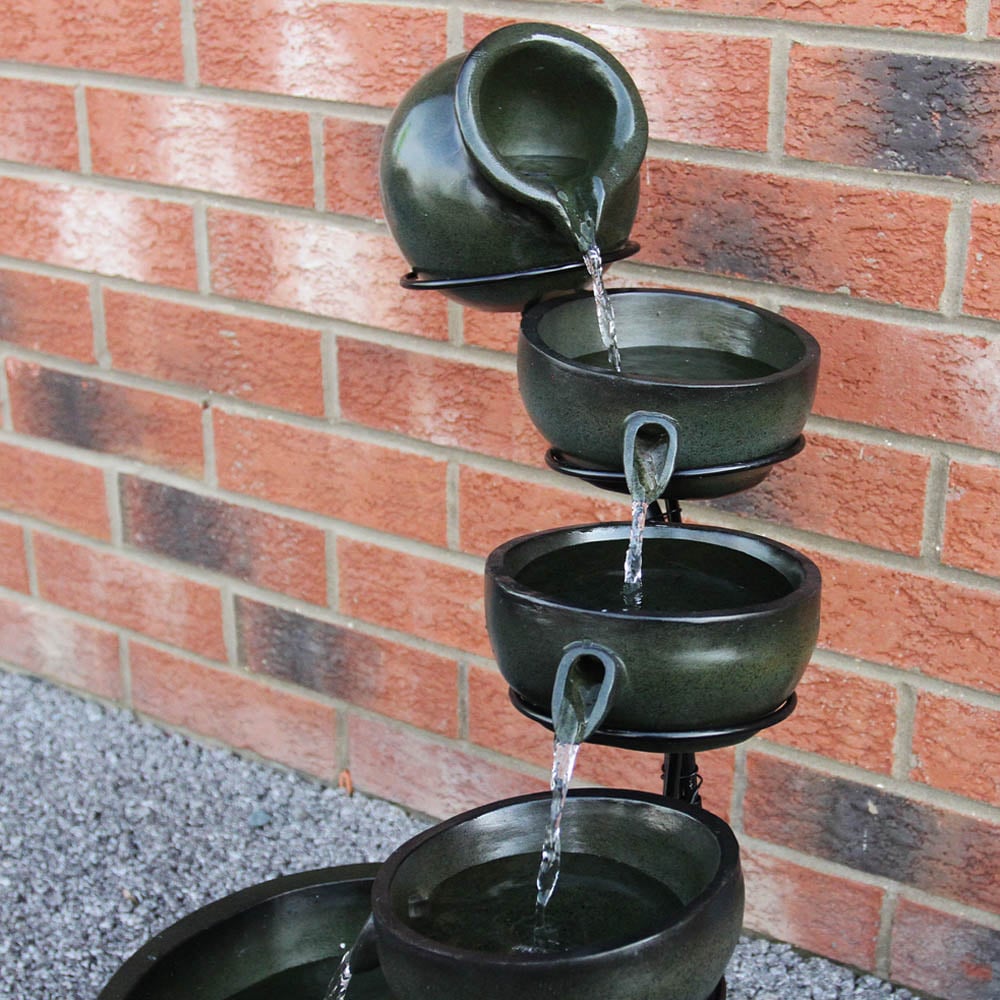 Monster Shop 4 Tier Green Solar Water Feature Image 5