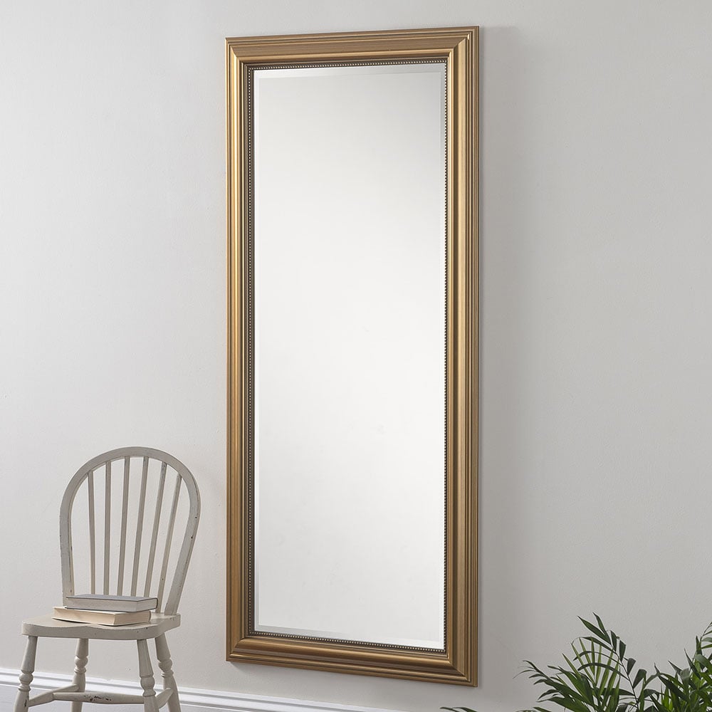 Yearn Gold Classic Beaded Bevelled Framed Full Length Mirror 169 x 77.5cm Image 2