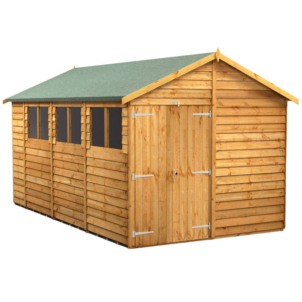 Power 14 x 8ft Overlap Apex Double Door Shed Image 1
