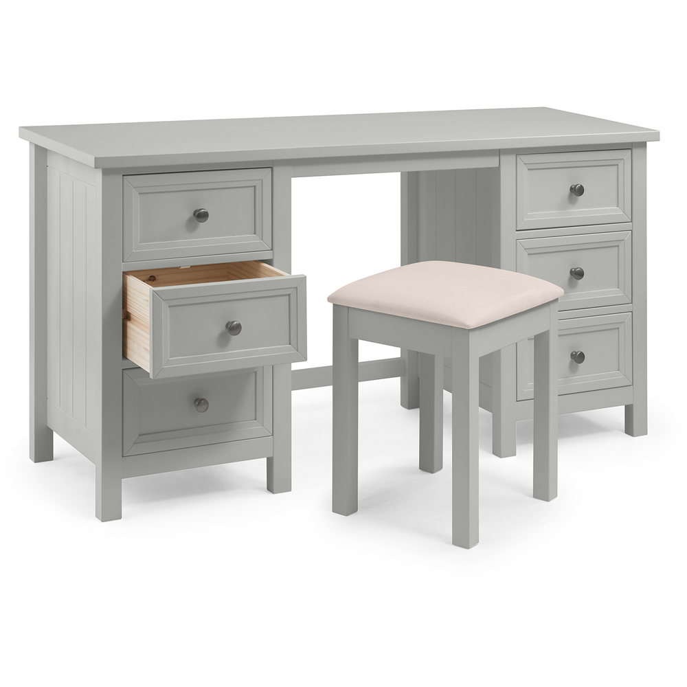 Julian Bowen Maine 6 Drawer Dove Grey Dressing Table Image 5