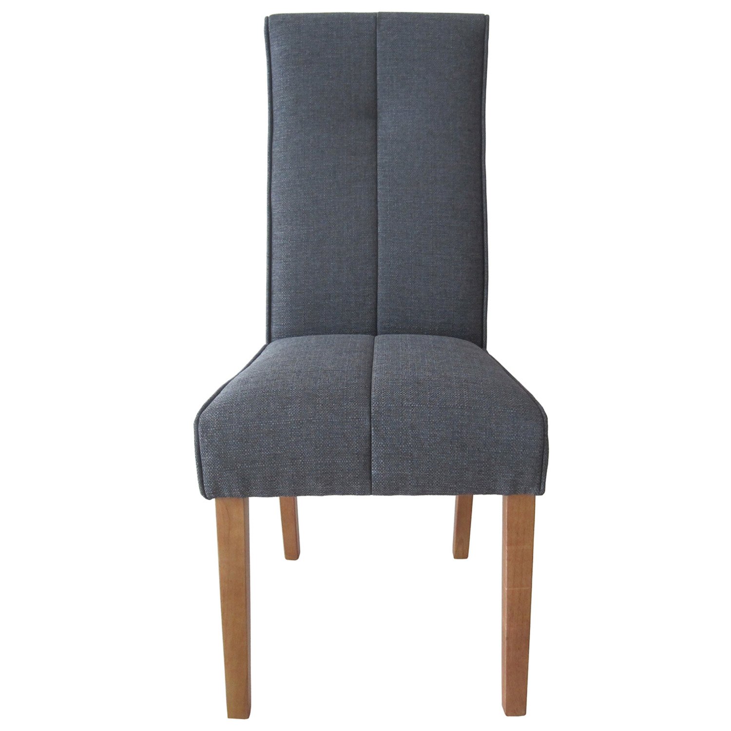 Verona Set of 2 Grey Linen Upholstered Dining Chair Image 3