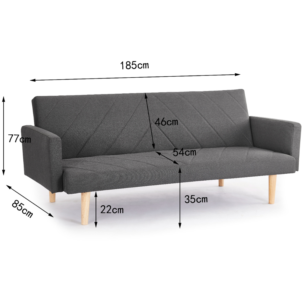 Home Detail Ryan 2 Seater Dark Grey Sofa Bed Image 8