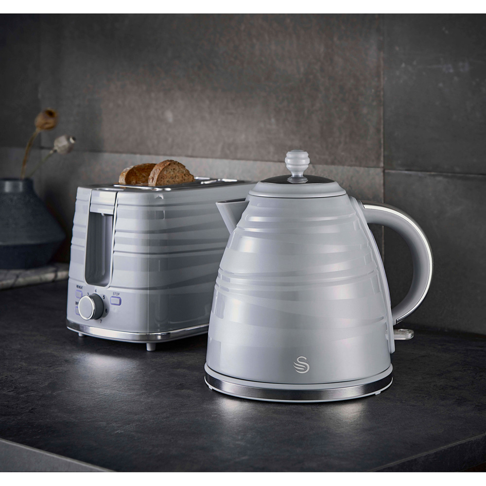 Swan Symphony EEJB175 Grey 2 Slice Toaster 1.7L Kettle and Microwave Bundle Image 7
