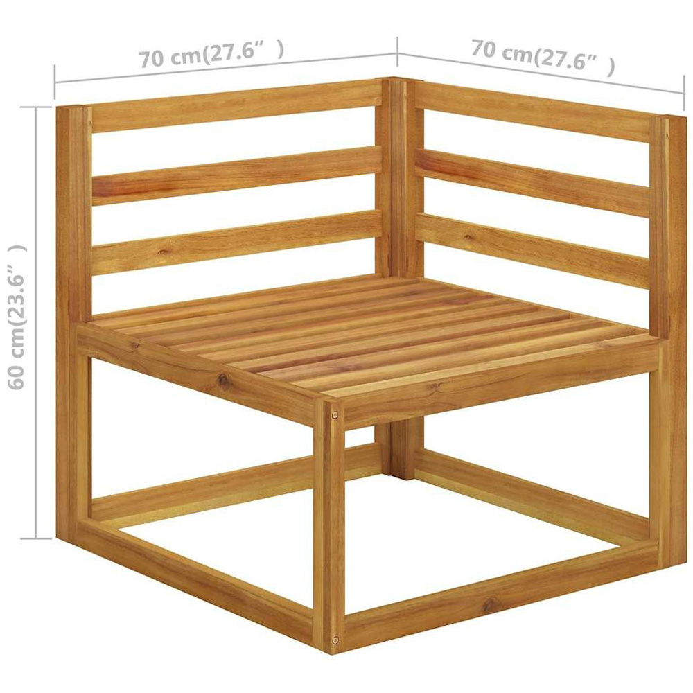 Walplus 4 Seater Solid Acacia Wood Garden Corner Lounge Set with Cushions Image 7