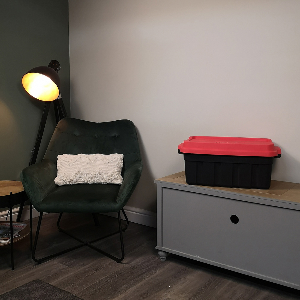 Samuel Alexander Black and Red Tuff Stackable Storage Box 37L Image 7
