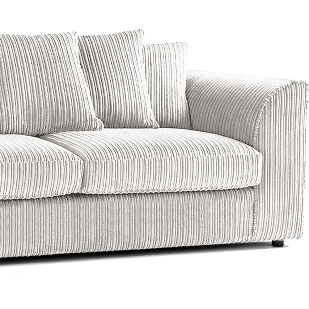 Luxor 5 Seater Silver Jumbo Cord Scatter Back Sofa Suite Image 4
