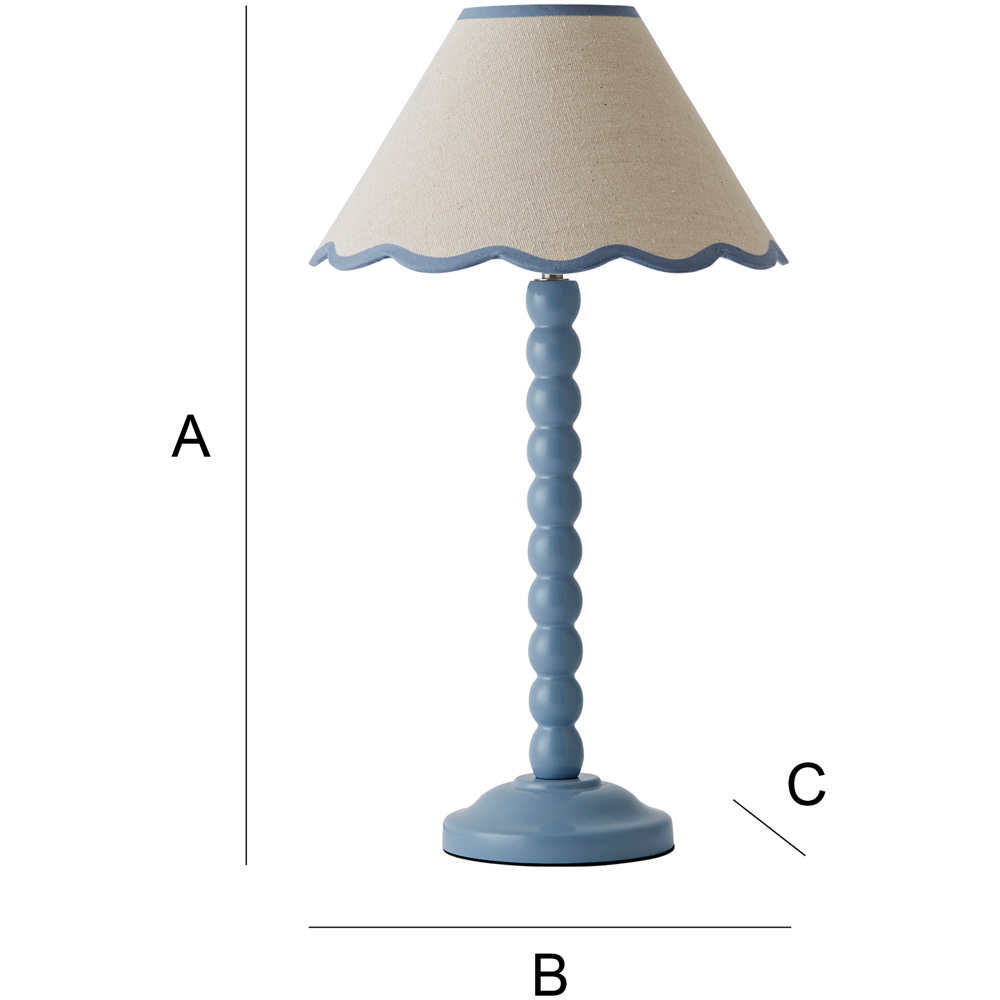 ValueLights Bobbins Blue Trim Scallop Shade Powder Blue LED Table Lamp Image 8