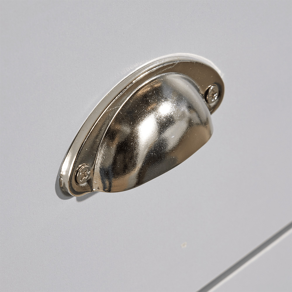 Home Source Camden 4 Drawer Grey Wood Chest of Drawers with Oak Top Image 4