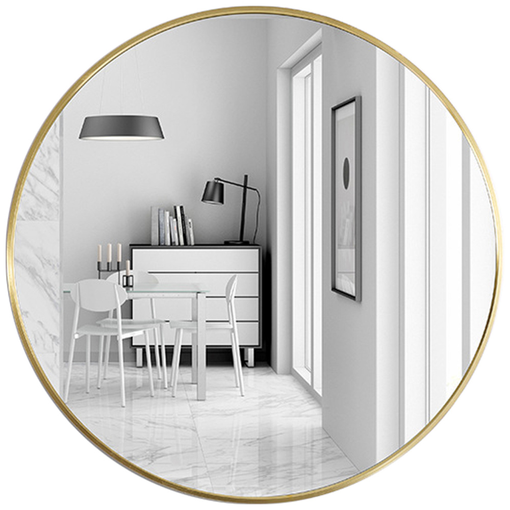 Living and Home Gold Frame Nordic Wall Mounted Bathroom Mirror 60cm Image 3