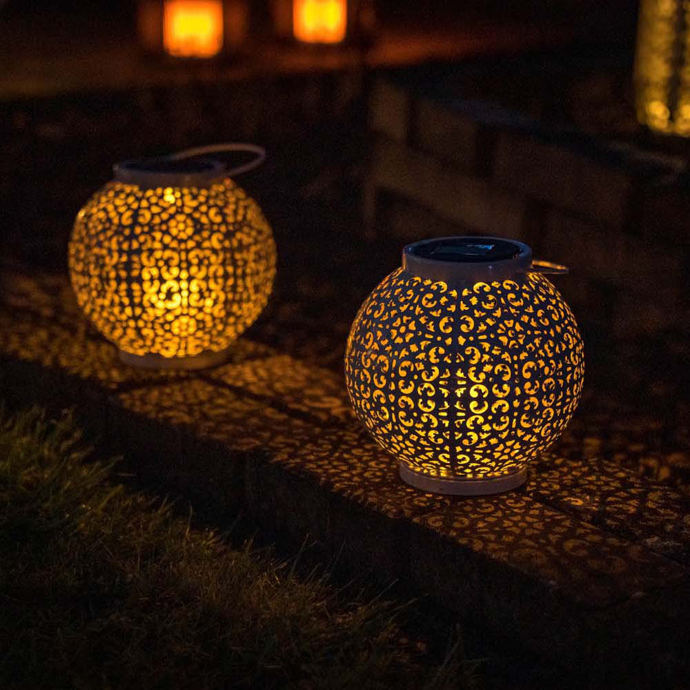 ValueLight Solar White Sphere Outdoor Lantern 2 Pack Image 2