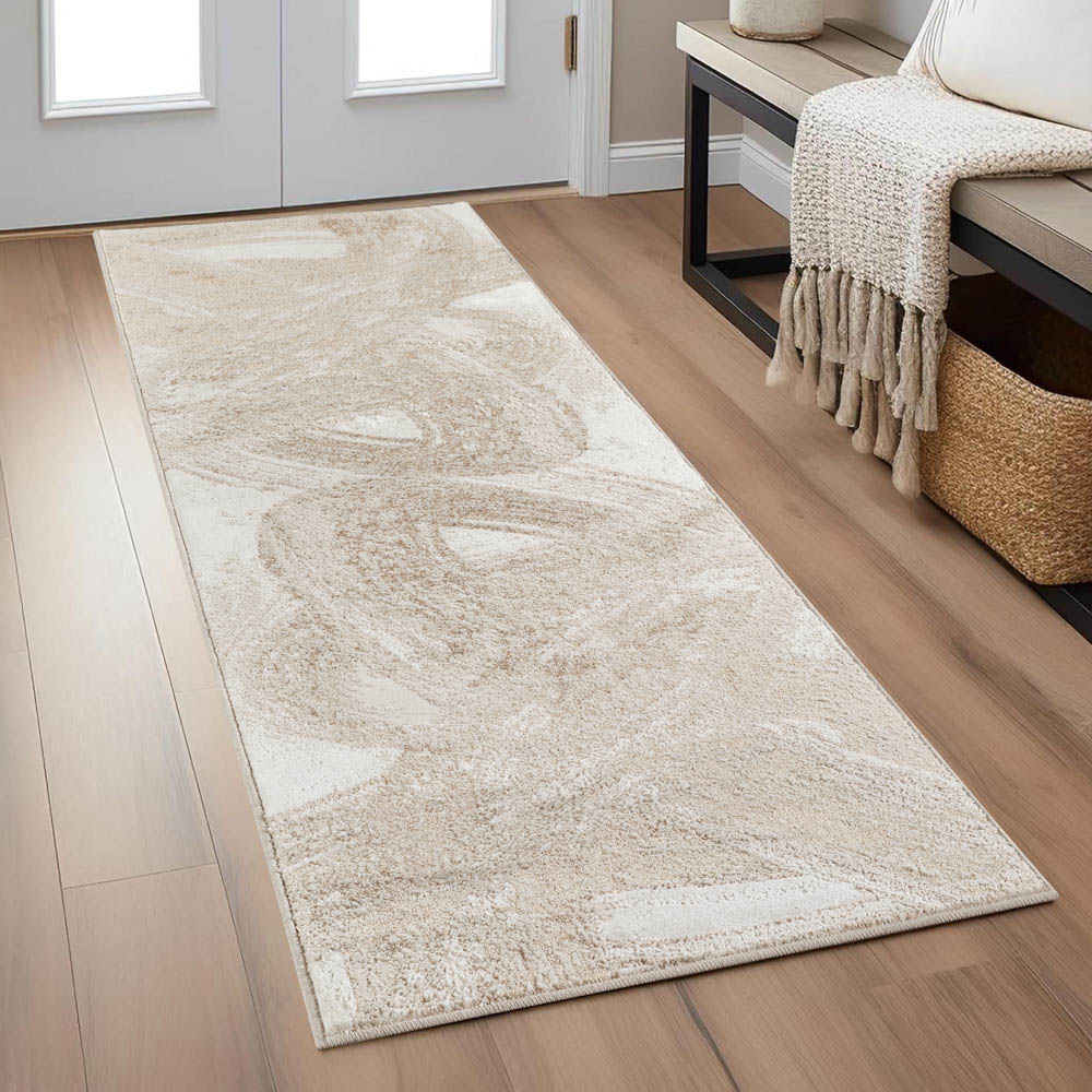 Desire Rugs Elysium Modern Abstract Metallic Sheen Expression Pearl Rug 160 x 230cm Image 2