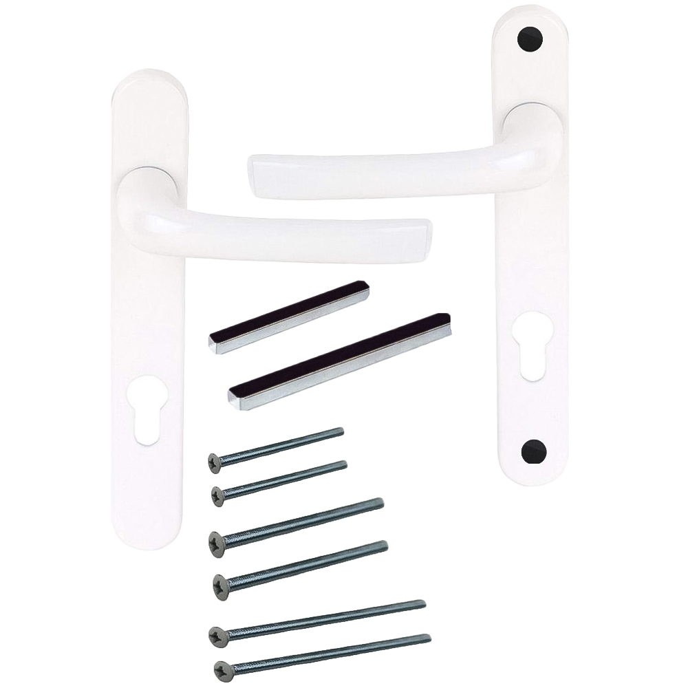 Golden Grace White Ultra UPVC Sprung Door Handle Set Image