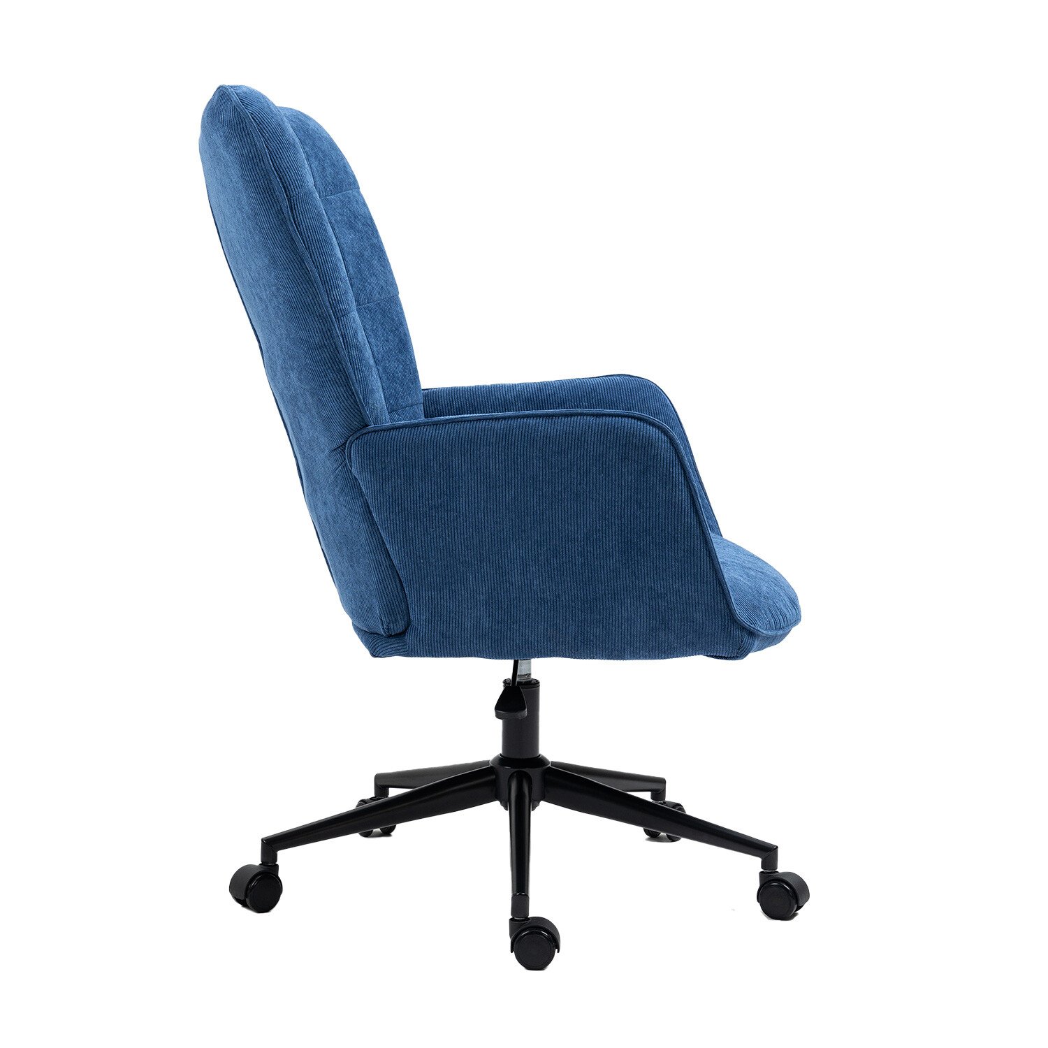 Sutton Blue Corduroy Swivel Office Chair Image 3