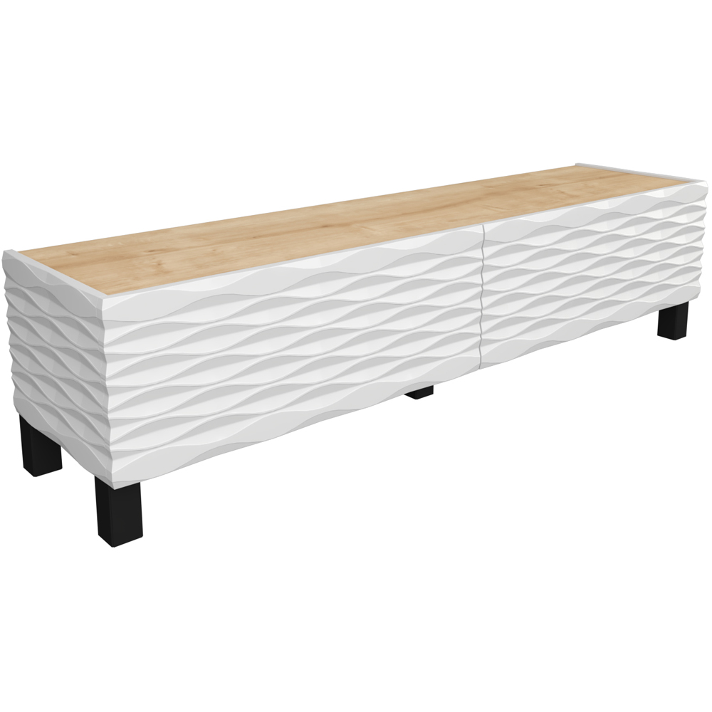 Decorotika Lerze 2 Door Oak and White TV Unit Image 2