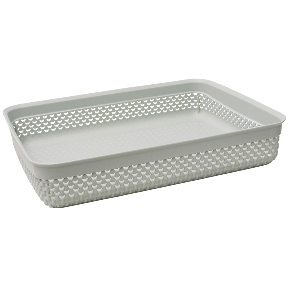 JVL Droplette Ice Grey Storage Basket 3 Pack Image 4