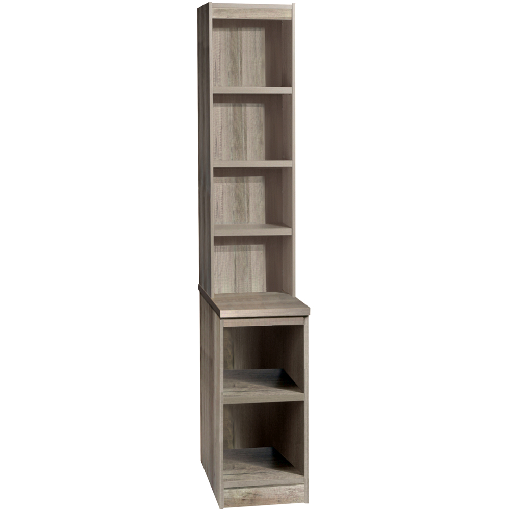 R White Cabinets 6 Shelf Grey Desk Height Bookcase with Hutch Image 2