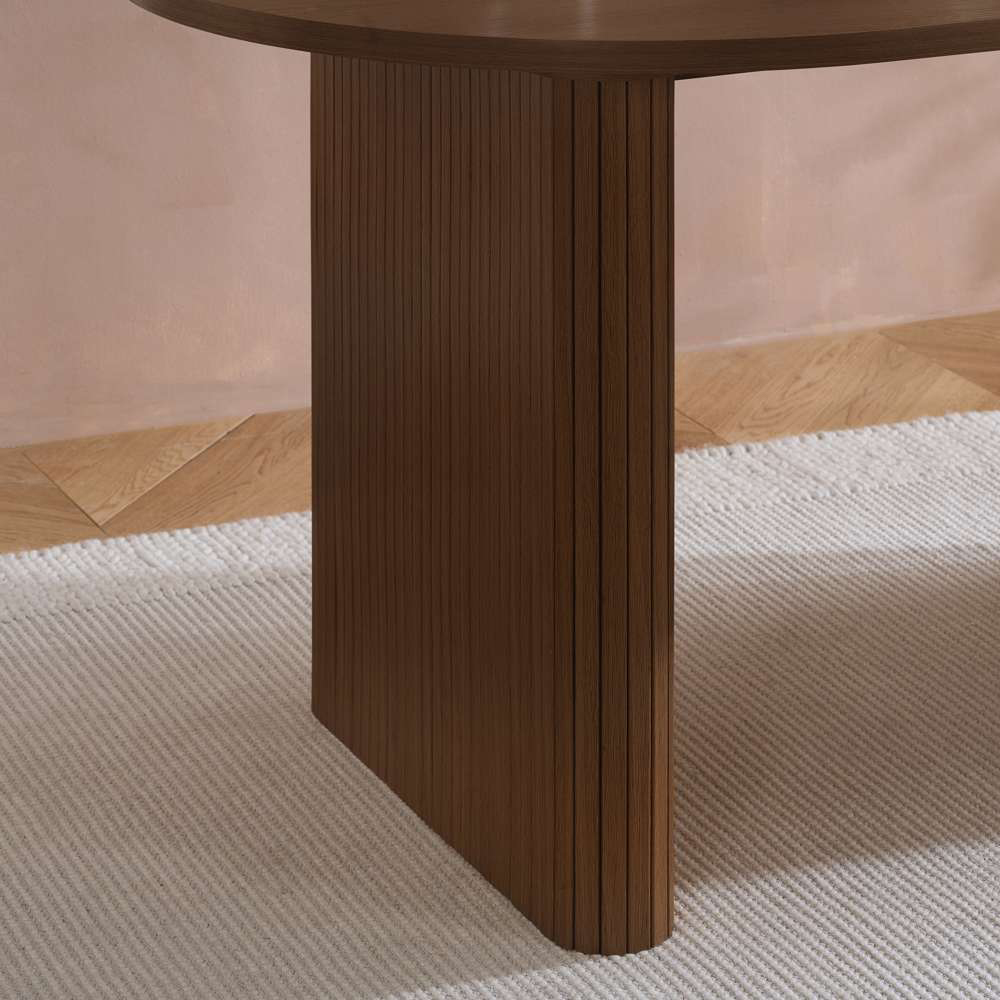 Birlea Axel 4 Seater Oval Fluted Dining Table Walnut Image 6