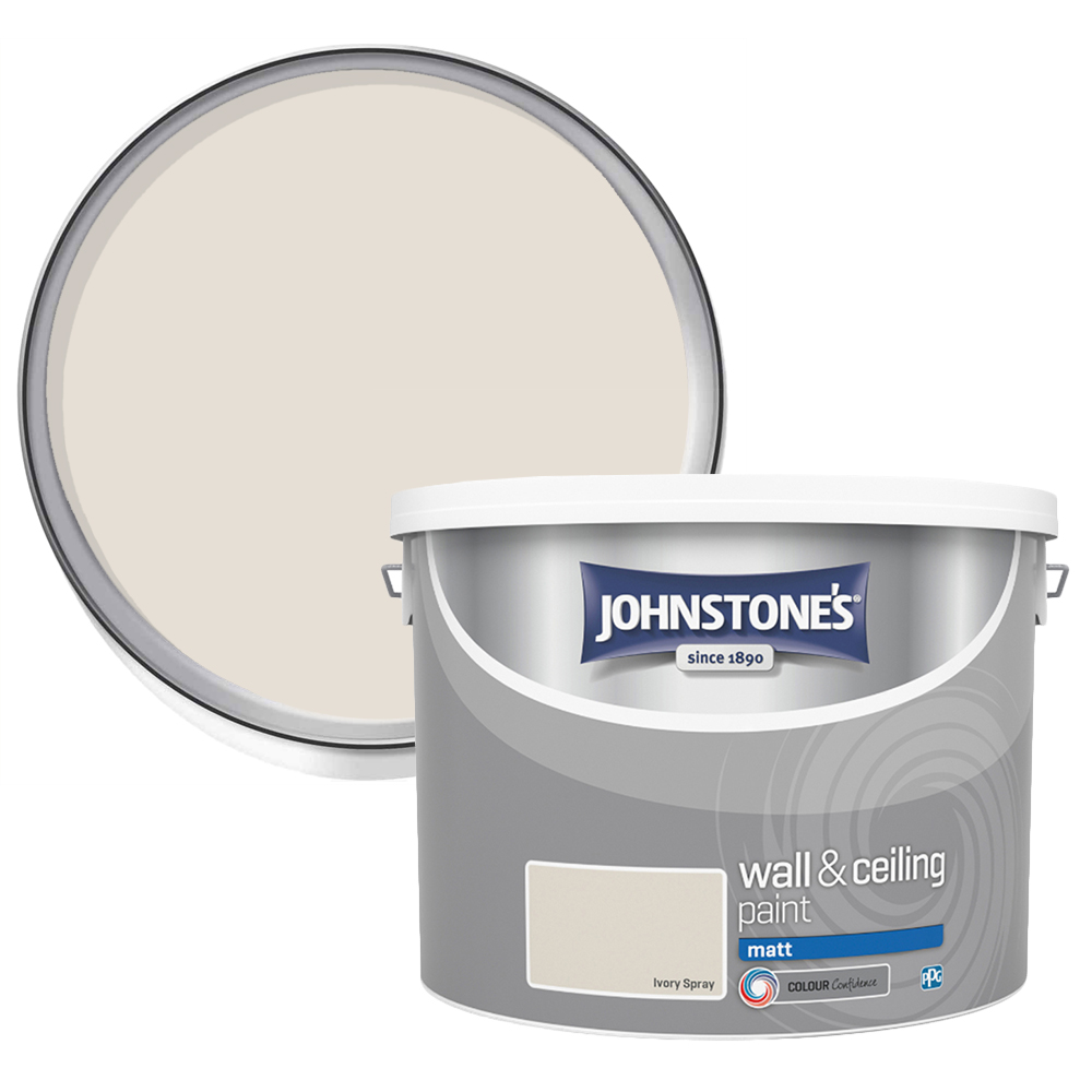 Johnstone's Matt Emulsion Ivory Spray Paint 10L Image 1