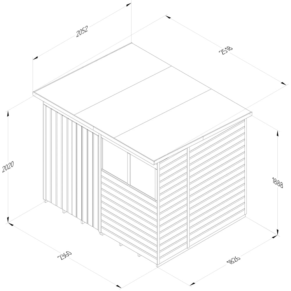 Forest Garden 8 x 6ft Beckwood Double Door 2 Window Pent Shed Image 9