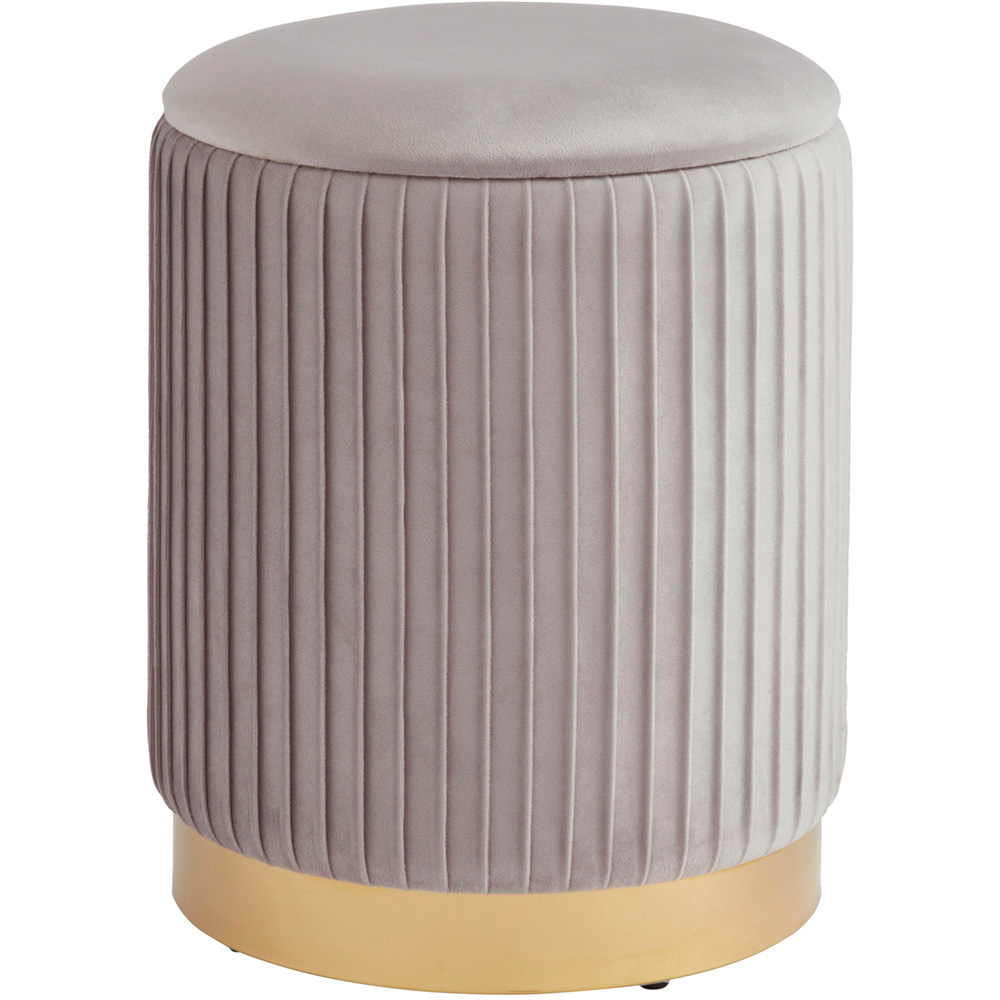 GFW Esme Grey Pleated Storage Stool Image 2