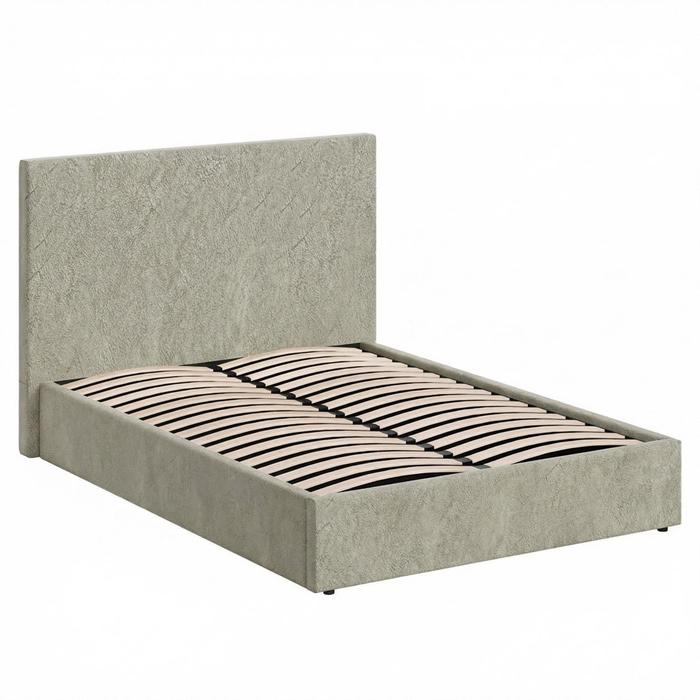 FWStyle Rufford Double Beige Sand Front Lift Ottoman Bed Frame with Padded Headboard Image 6