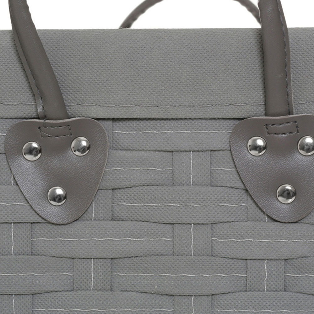 Premier Housewares Lida Grey Rectangular Storage Basket 3 Pack Image 6