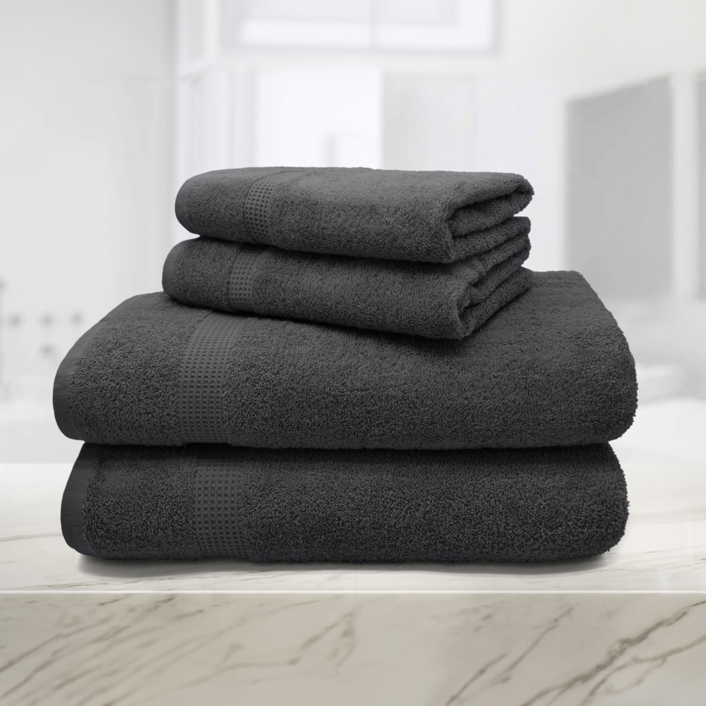Mayfair Egyptian Cotton Charcoal Bath Sheet Set of 2 Image 3