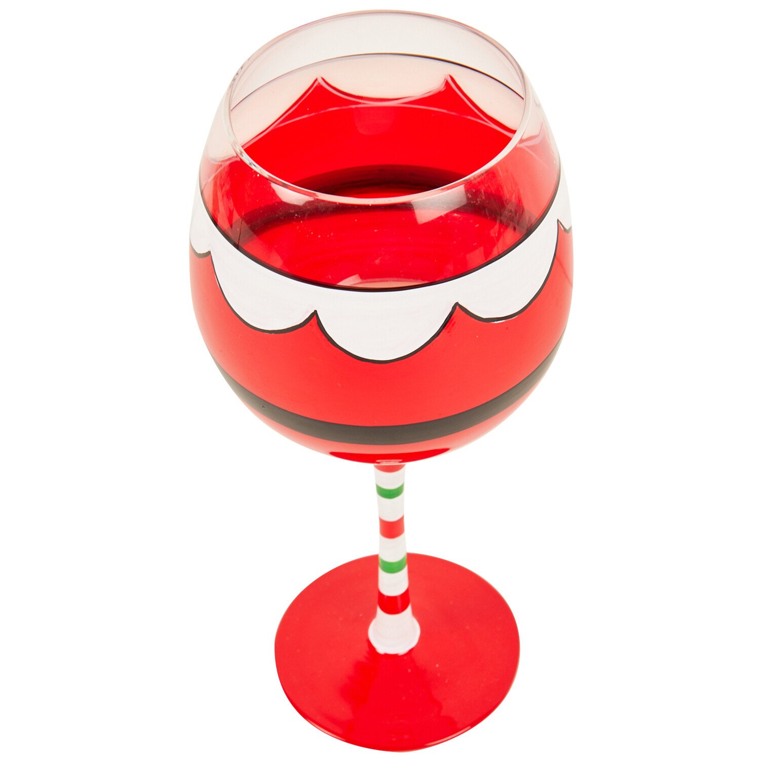 Novelty Christmas Wine Glass - Red and Green Image 4