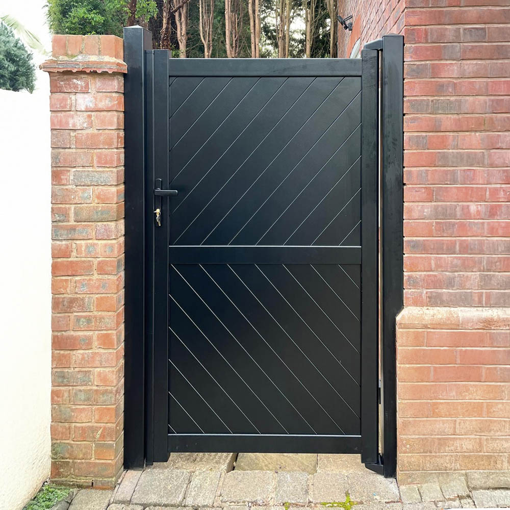 Readymade Gates Black Aluminium Diagonal Infill Pedestrian Gate 1800 x 1000mm Image 2